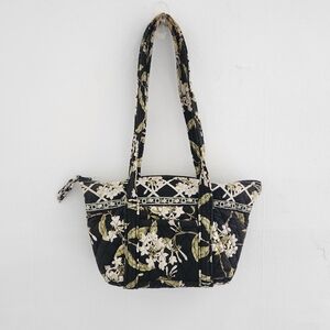 Vera Bradley Shoulder Bag Quilted Purse And Pouch Set Floral Black
